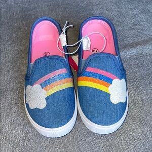 Sparkly Rainbow Colorful Girls Slip-On Shoes